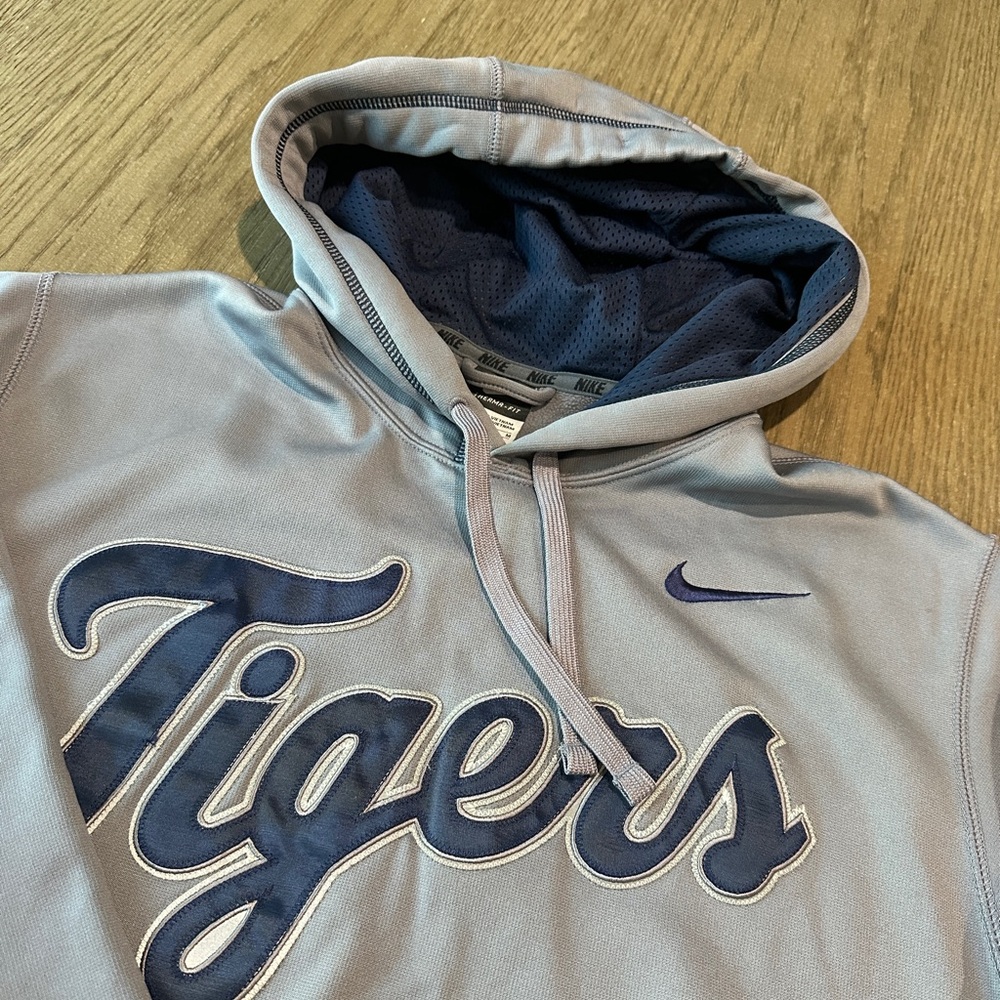 Detroit Tigers Men’s Nike Therma-Fit Hoodie Size Medium Gray/Blue - Picture 2 of 9